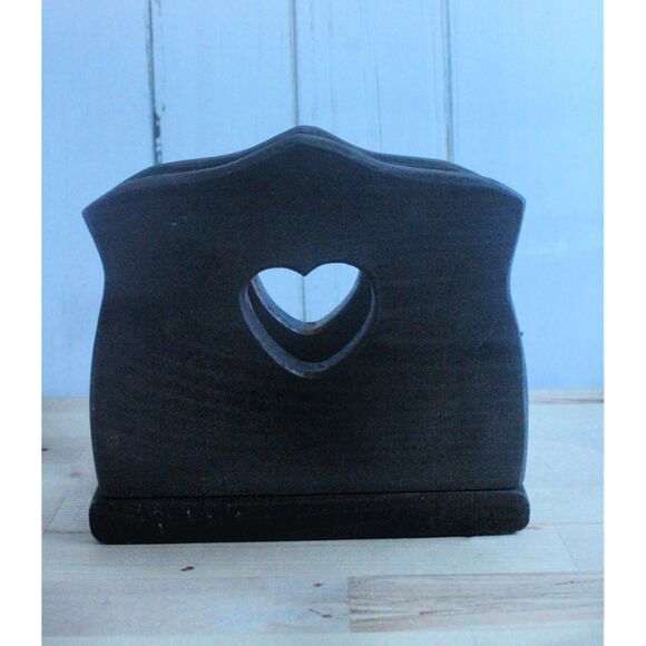 Wood Napkin Holder with Heart Cutout - Picture 1 of 2